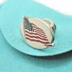 Tiffany & Co. Sterling Silver American Flag Lapel Pin